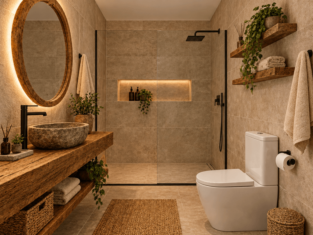 Interior design in Rustic style — Bathroom by GenRoom AI