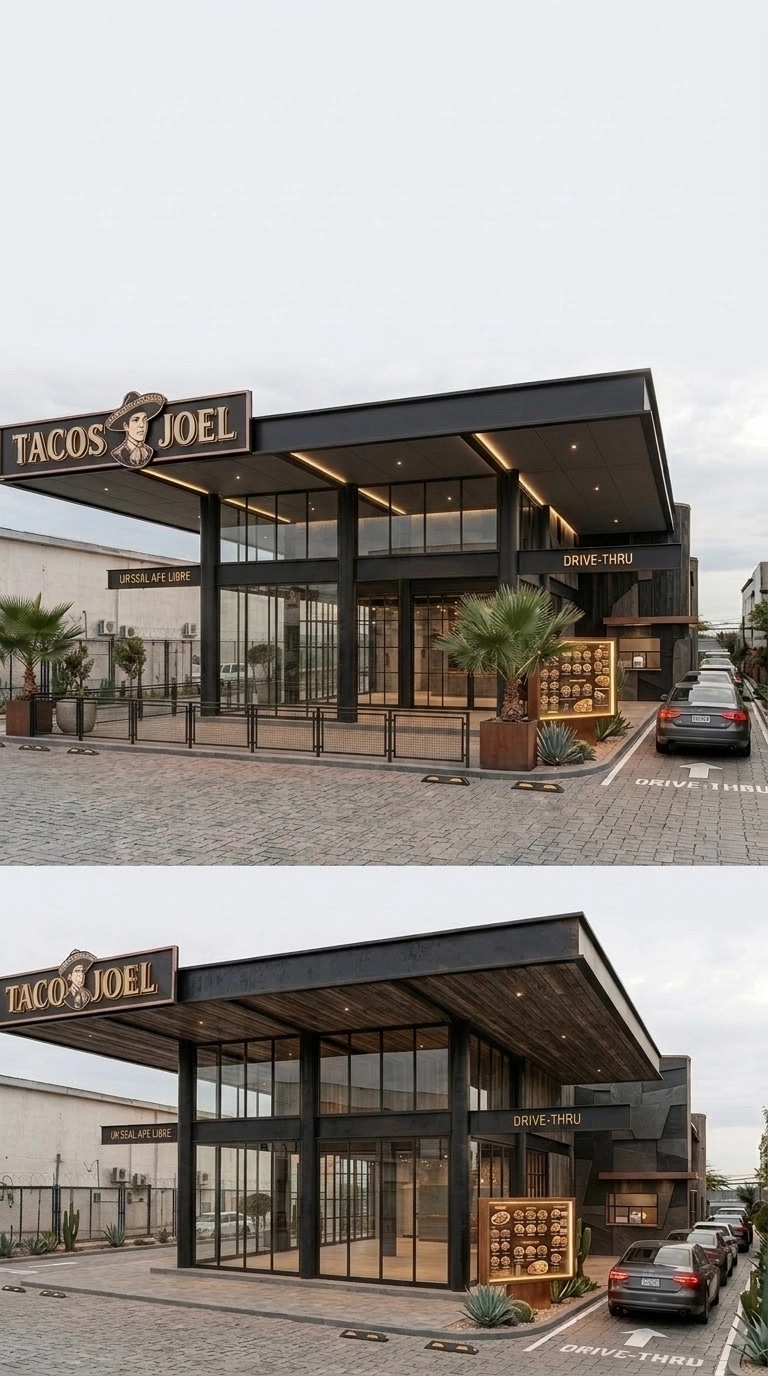 Facade design in Blacktec Facade style — Facade by GenRoom AI