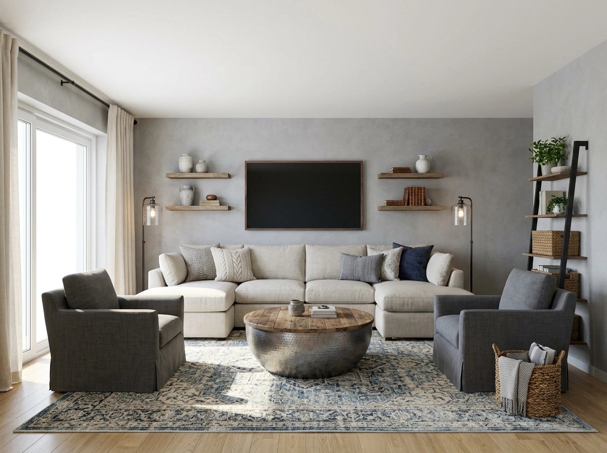 Modern Farmhouse Living Room design — interior photo by GenRoom AI