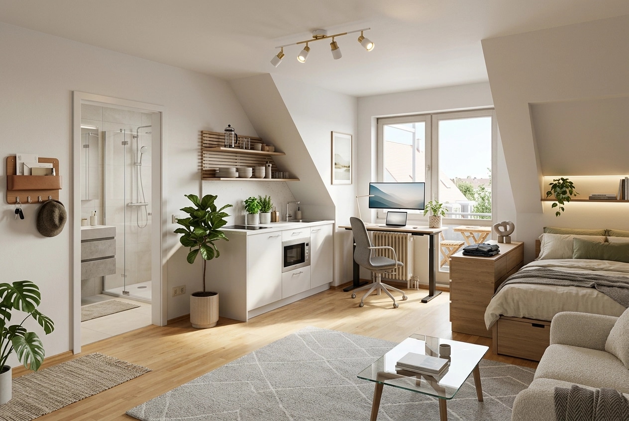 Interior design in Scandinavian style — studio by GenRoom AI