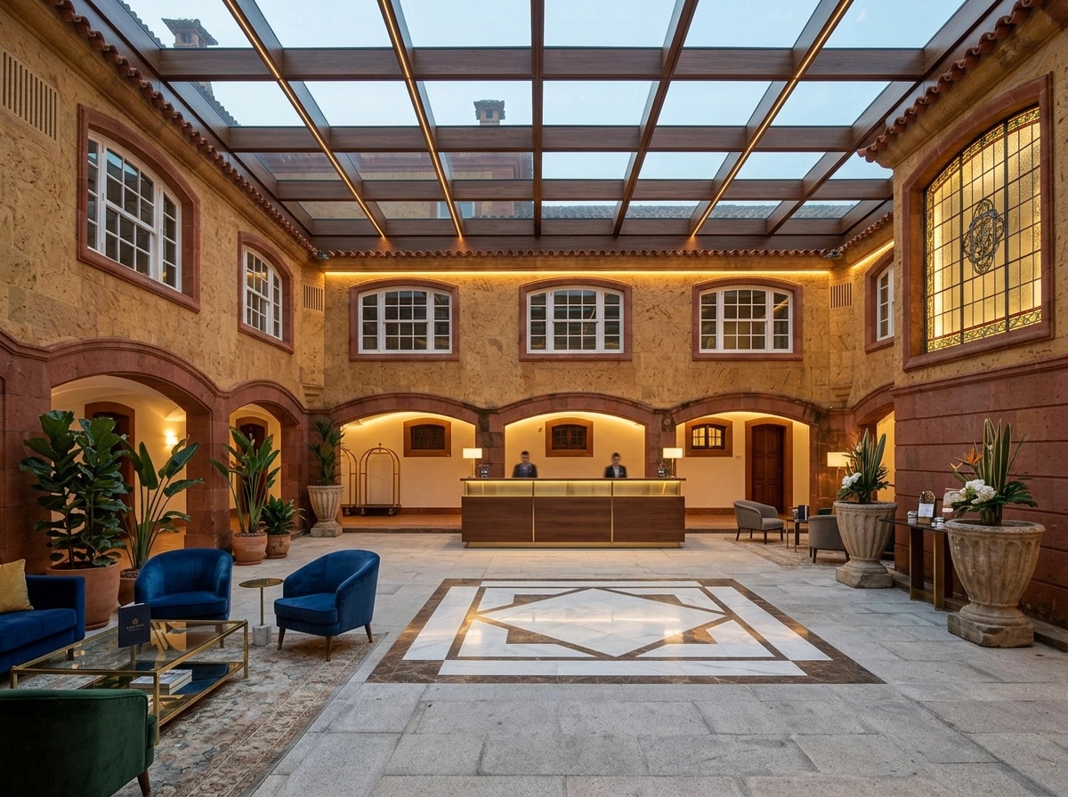 Design de interiores em estilo Contemporary — lobby por GenRoom AI
