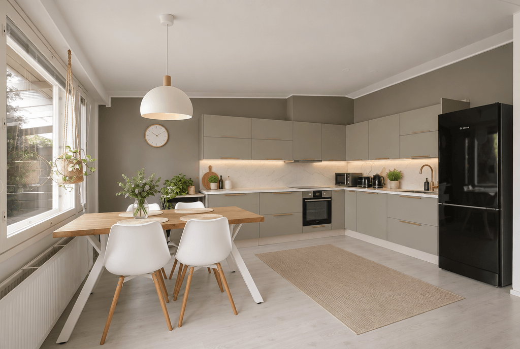 Kitchen interior in Scandinavian style — photo by GenRoom AI