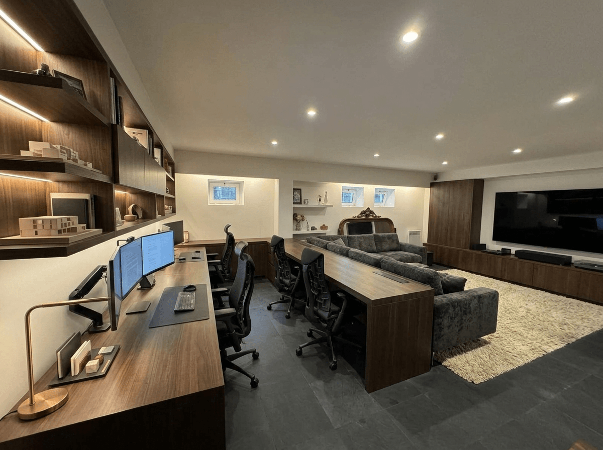Office interior in Contemporary style — photo by GenRoom AI
