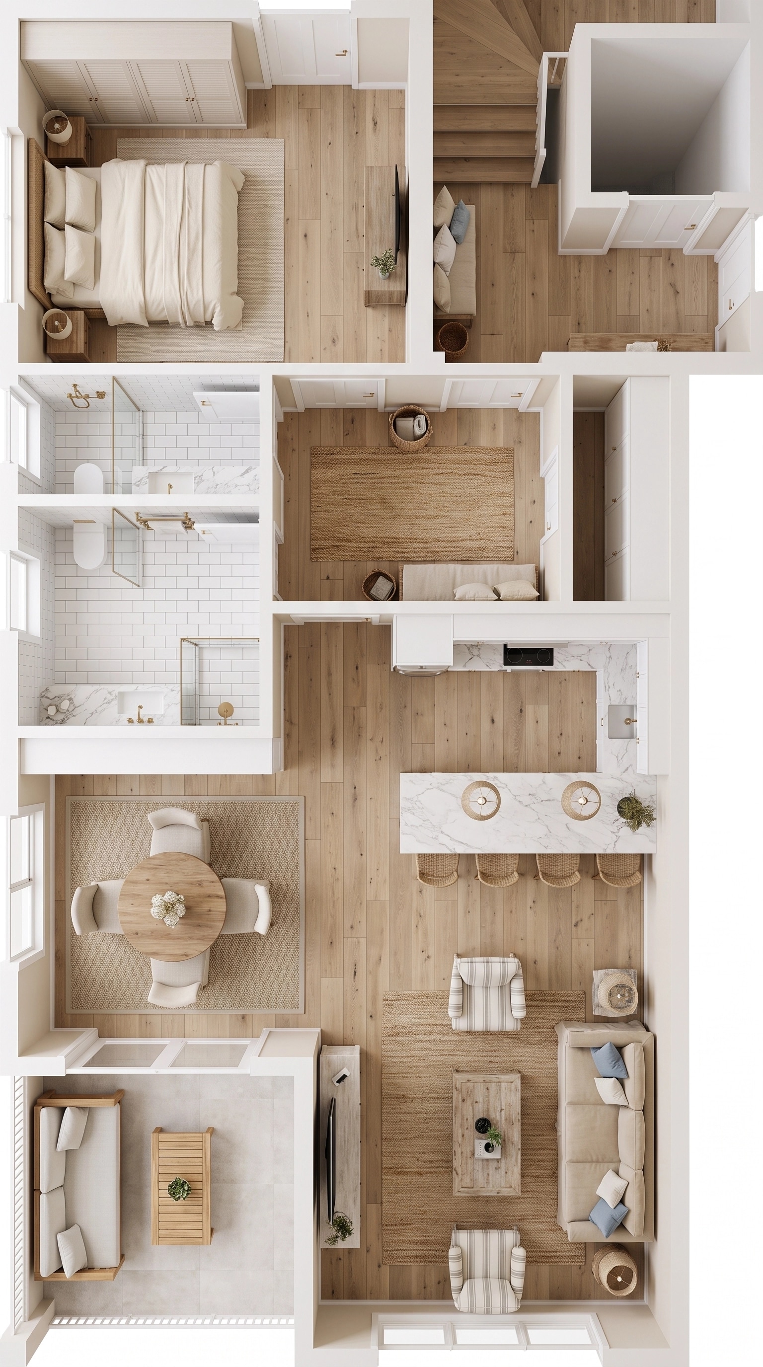 Interior design in Coastal / Hamptons style — Living Room by GenRoom AI