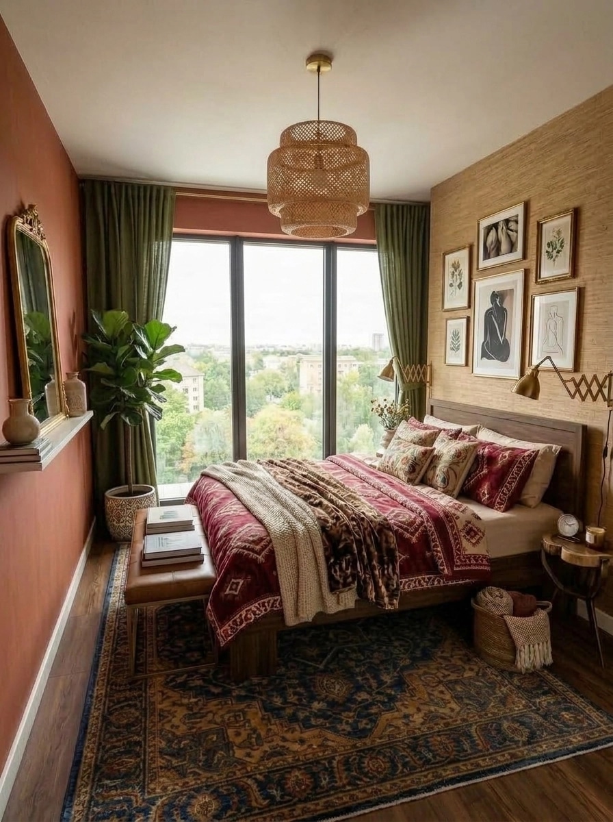 Bohemian Bedroom design — interior photo by GenRoom AI