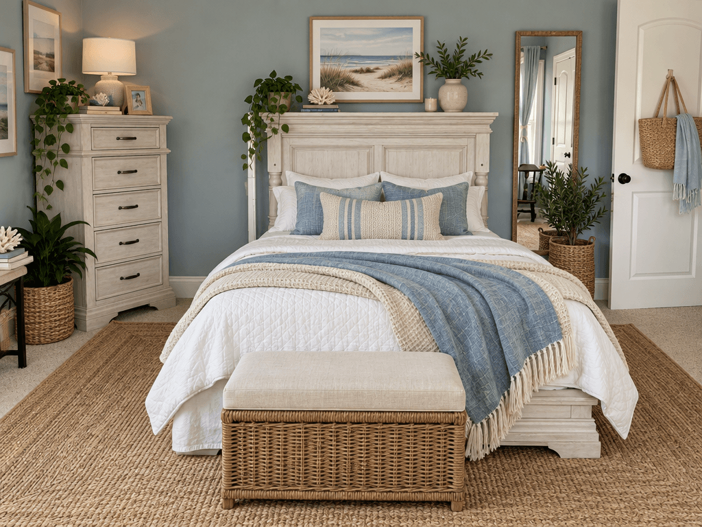Coastal / Hamptons Bedroom design — interior photo by GenRoom AI