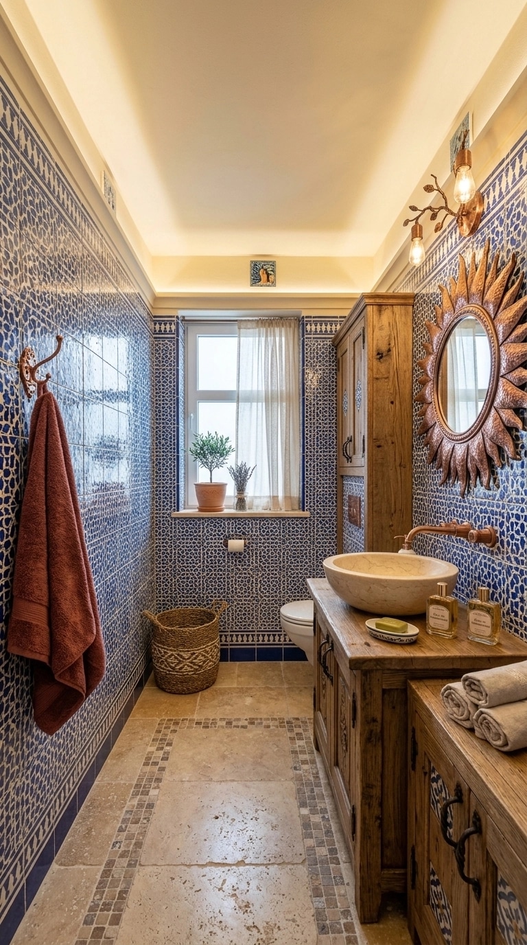 Bathroom interior in Mediterranean style — photo by GenRoom AI