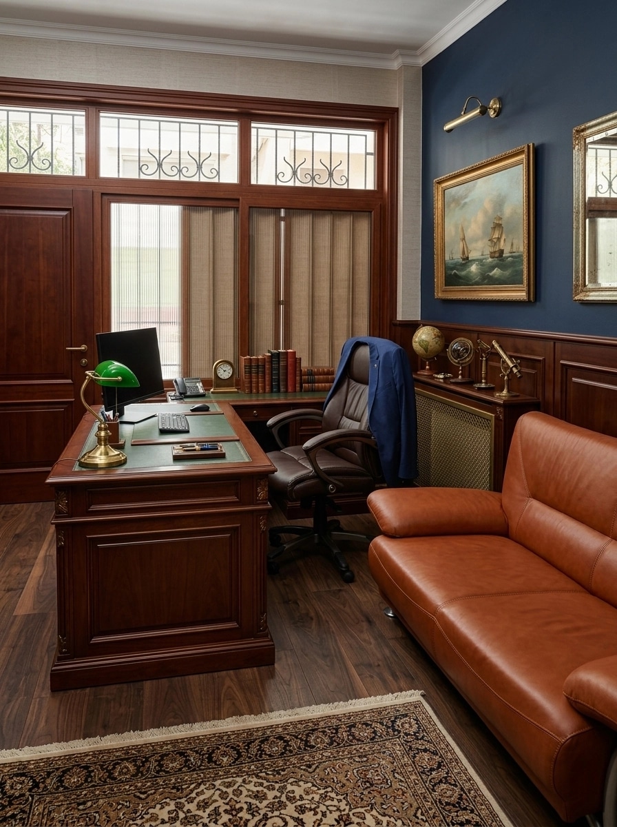 Office interior in Classic style — photo by GenRoom AI