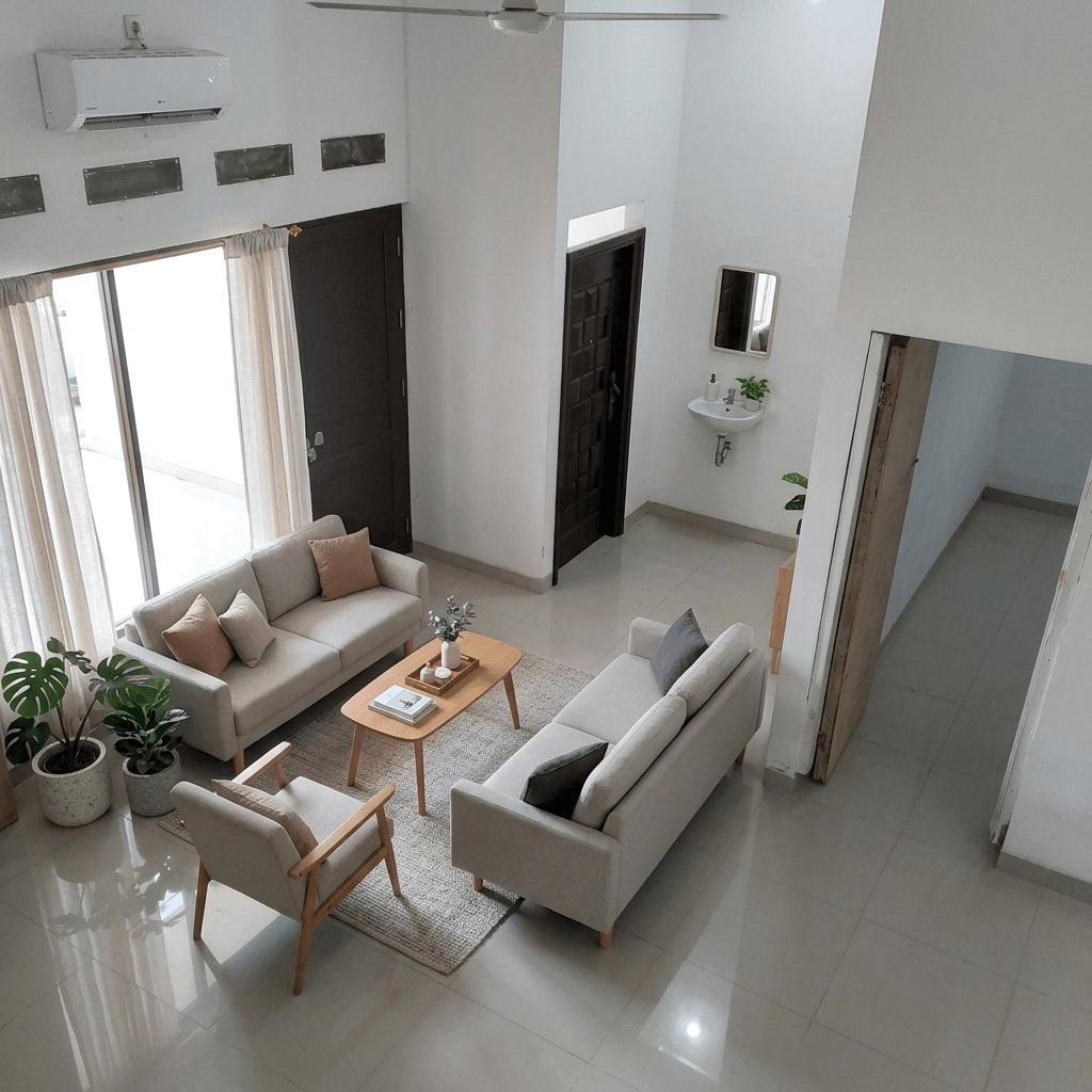 Interior design in Minimalism style — Living Room by GenRoom AI