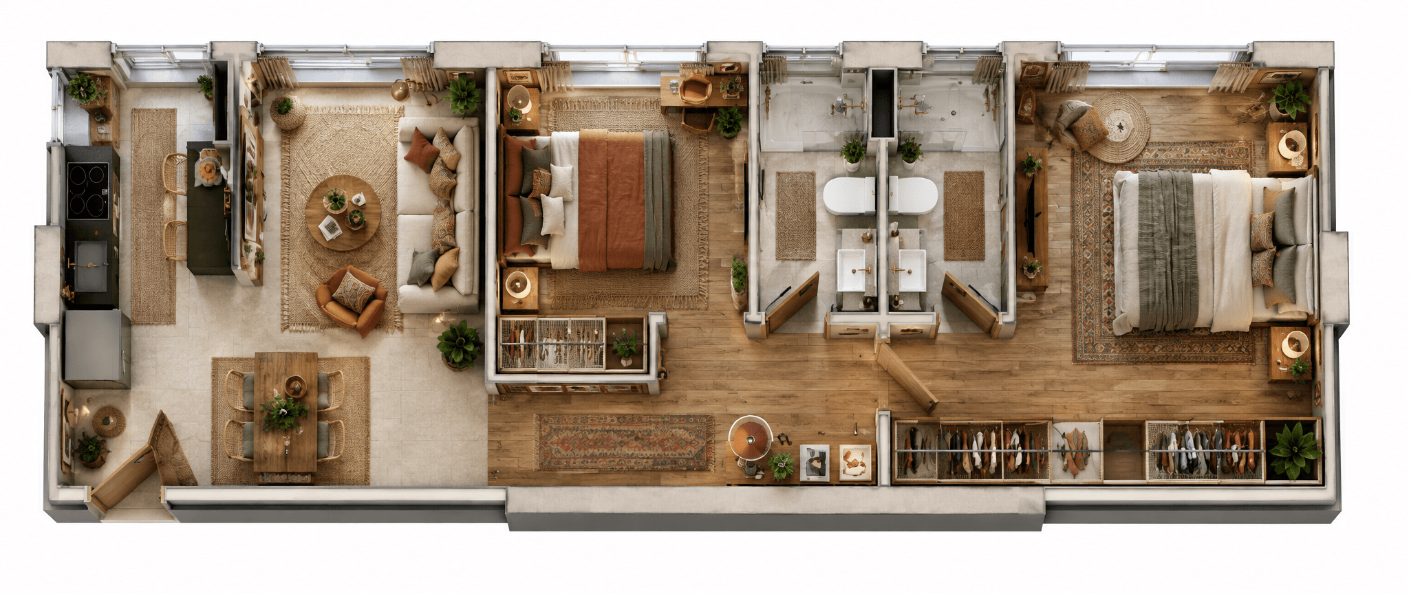 Bohemian Living Room design — interior photo by GenRoom AI
