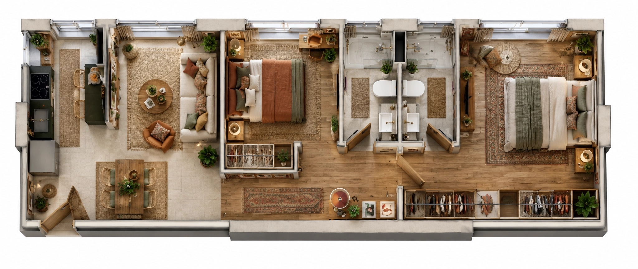 Interior design in Bohemian style — Living Room by GenRoom AI