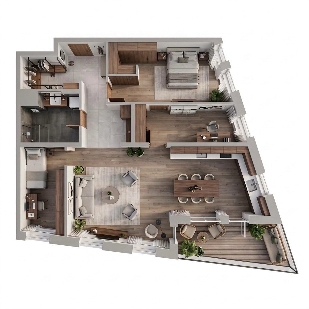 Interior design in Contemporary style — Living Room by GenRoom AI