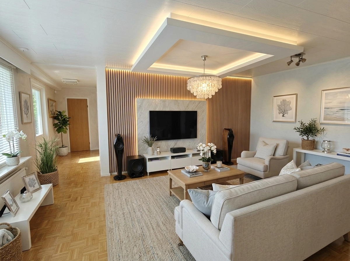 Interior design in Coastal / Hamptons style — Living Room by GenRoom AI