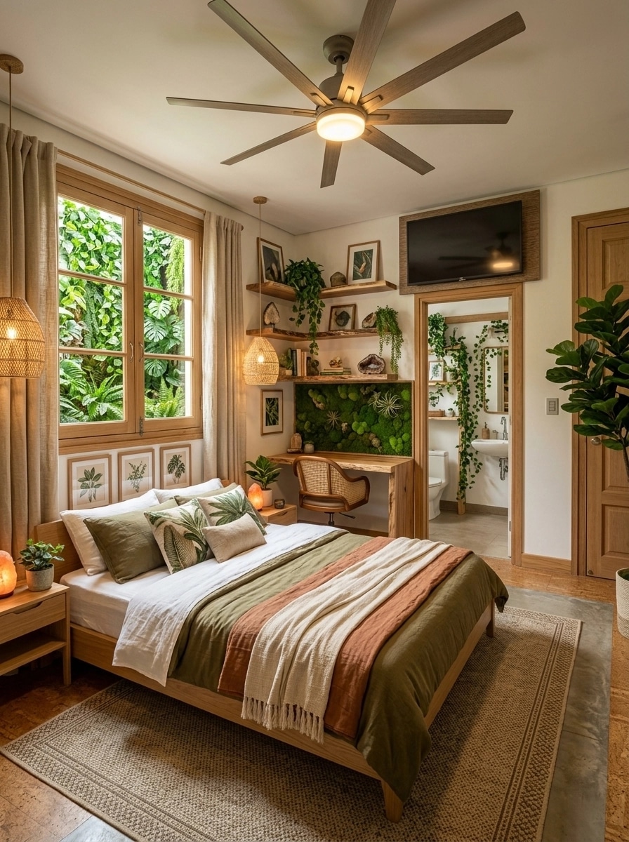 Interior design in Biophilic style — Bedroom by GenRoom AI