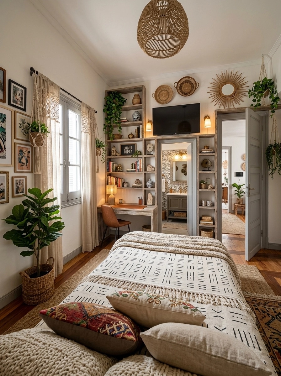 Interior design in Bohemian style — Bedroom by GenRoom AI