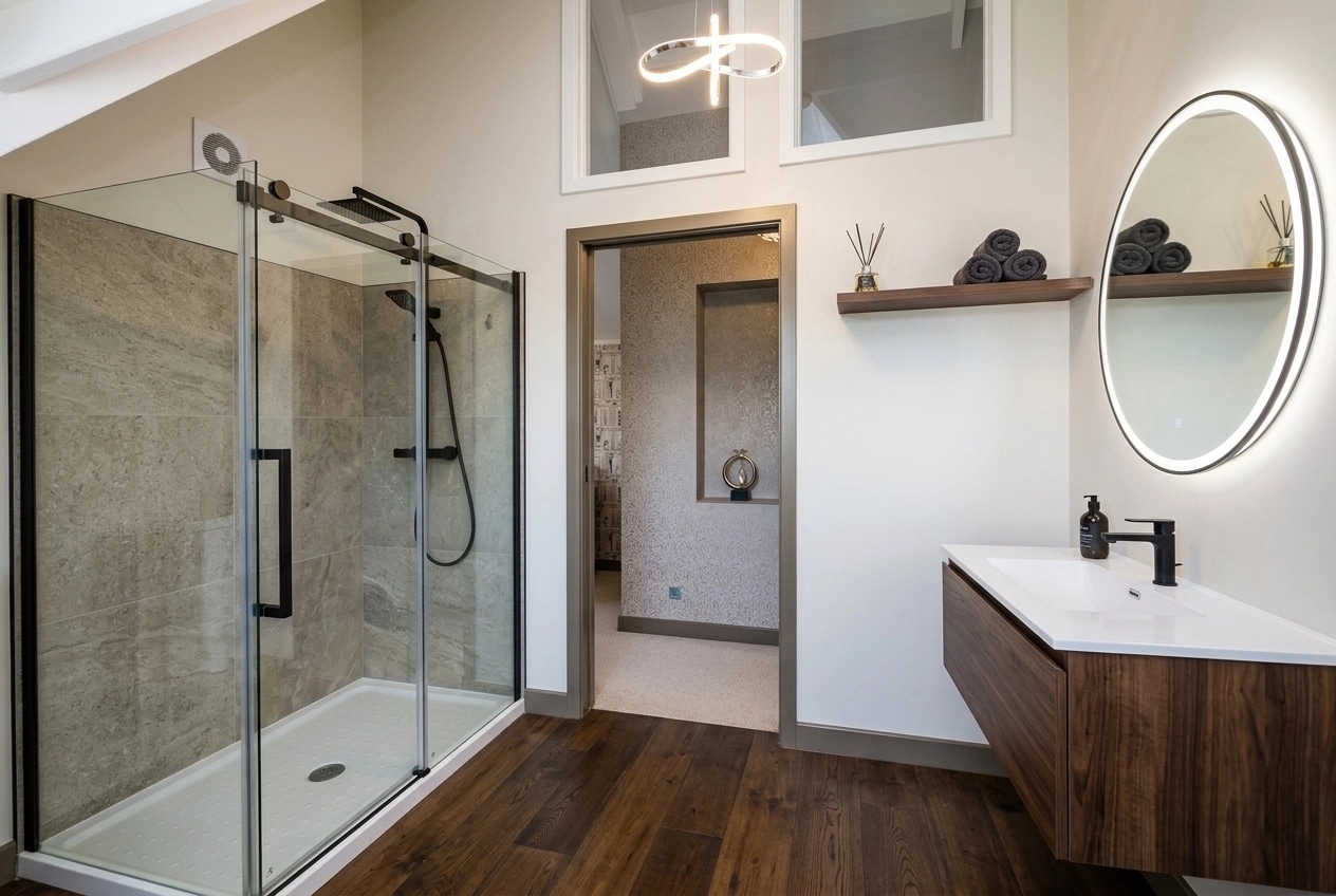Bathroom interior in Contemporary style — photo by GenRoom AI