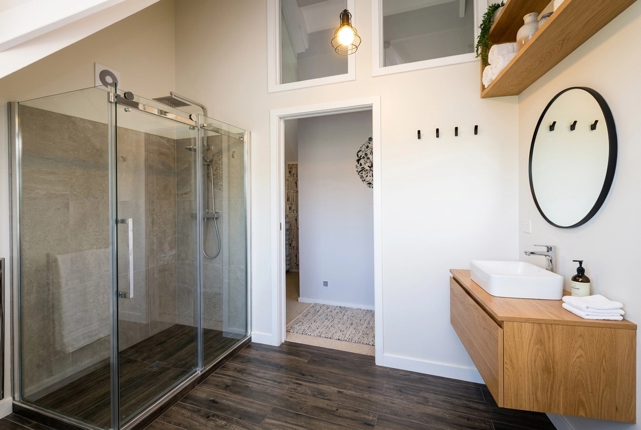 Scandinavian Bathroom design — interior photo by GenRoom AI