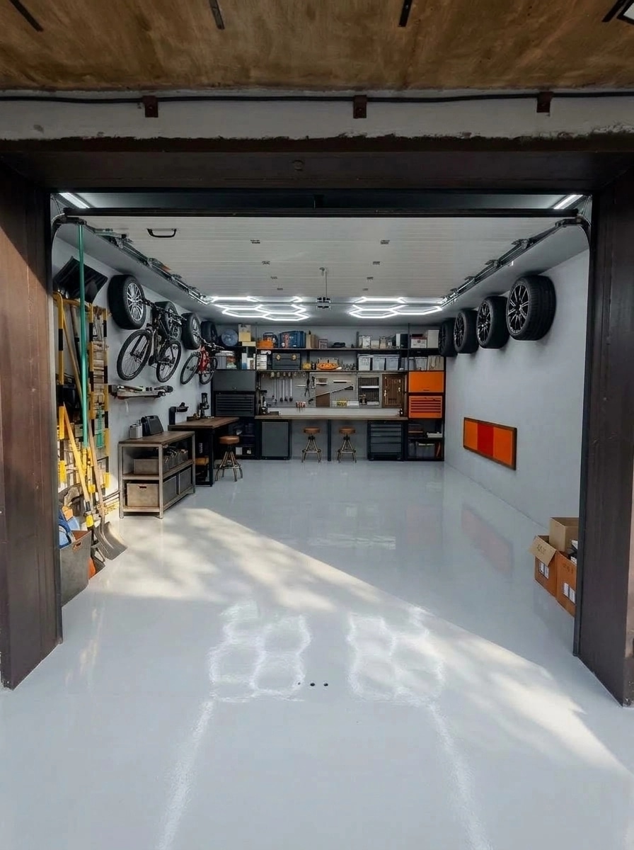 Interior design in Loft / Industrial style — garage by GenRoom AI
