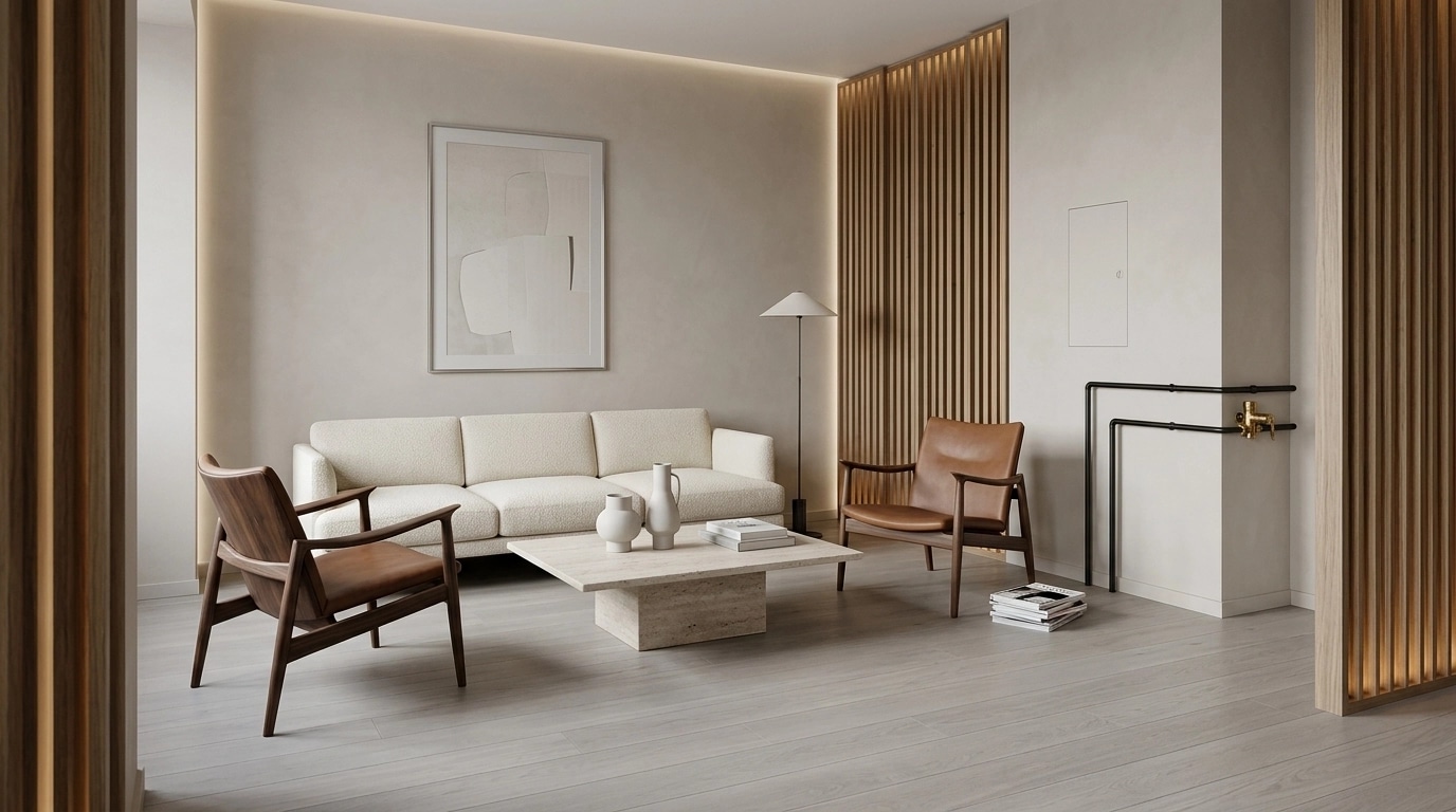 Minimalism Living Room design — interior photo by GenRoom AI