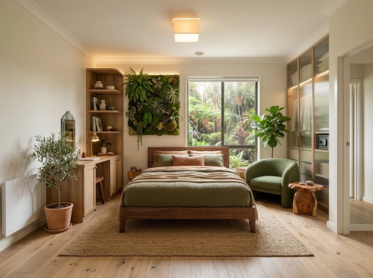 Biophilic Bedroom design — interior photo by GenRoom AI