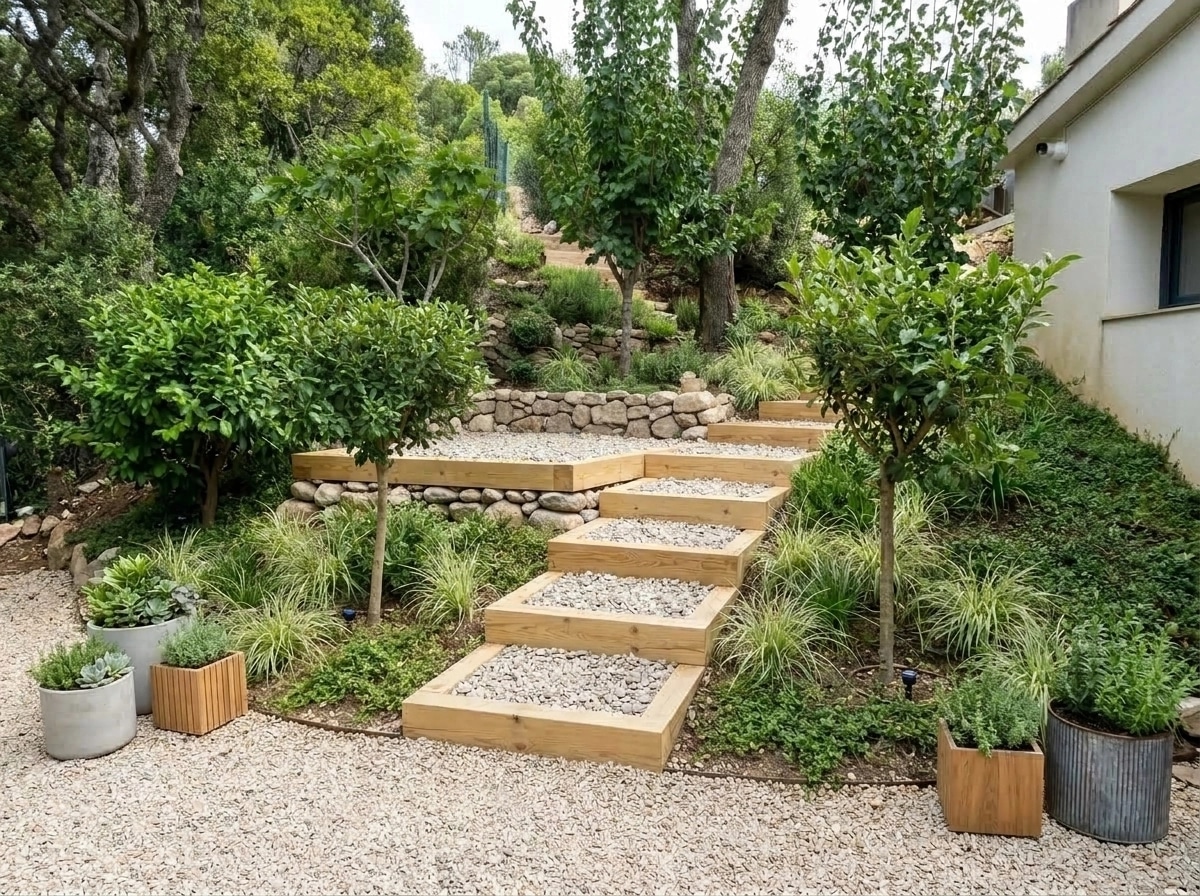 Landscape design in Scandinavian Garden style — Yard by GenRoom AI