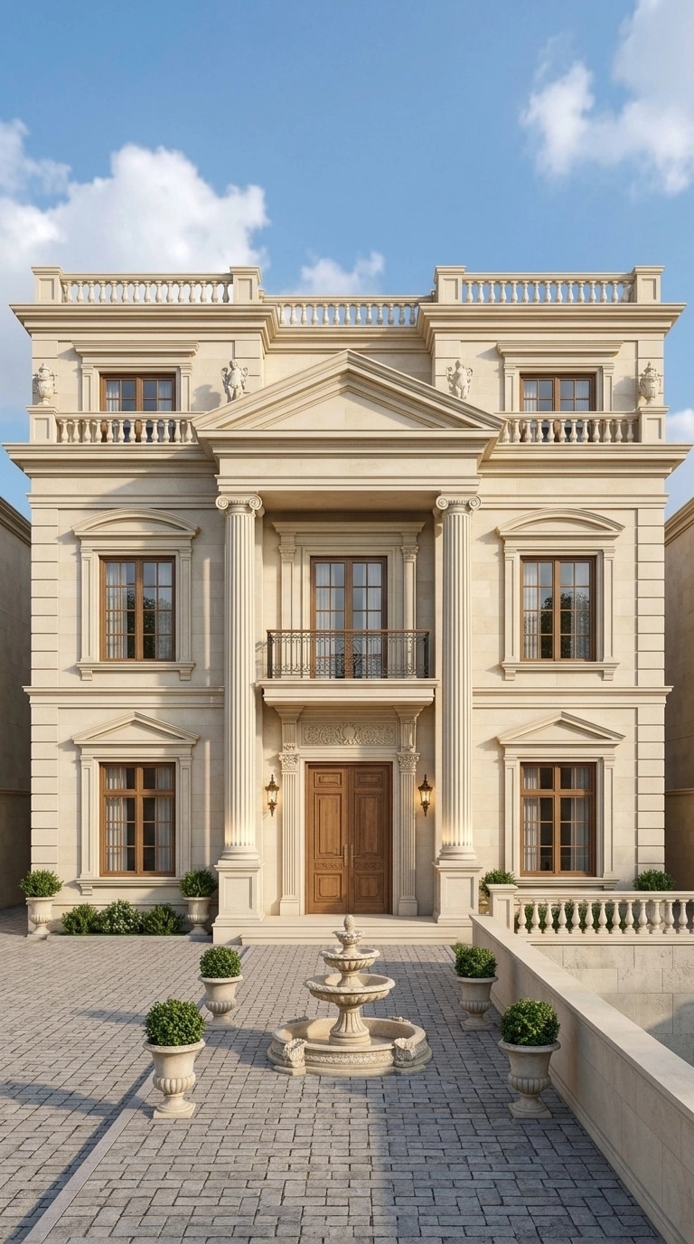Neoclassic Facade Fachada design — facade photo by GenRoom AI
