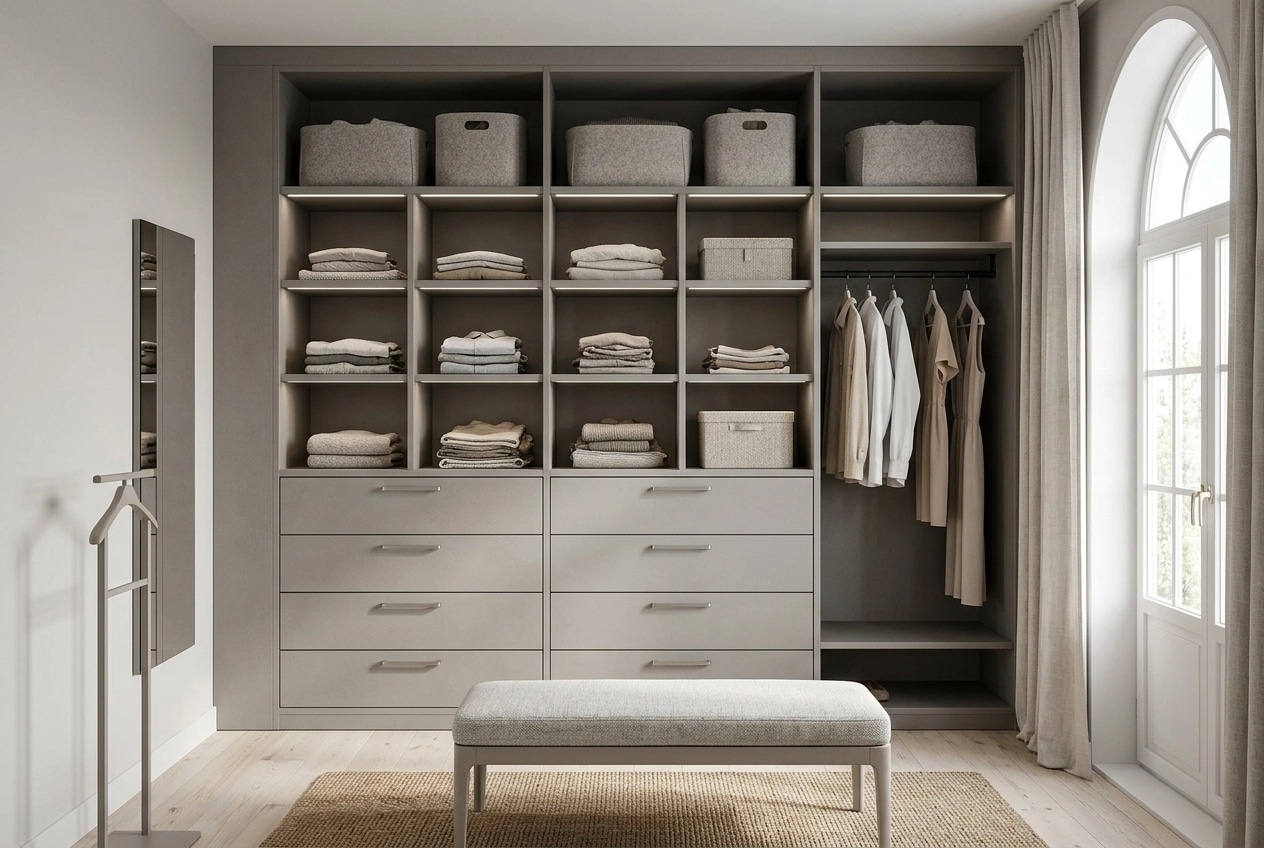 Interior design in Scandinavian style — wardrobe by GenRoom AI