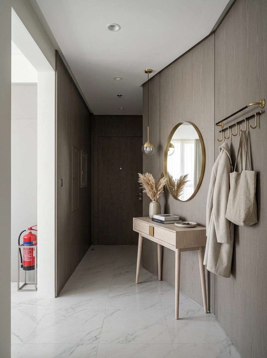 Hallway interior in Scandinavian style — photo by GenRoom AI