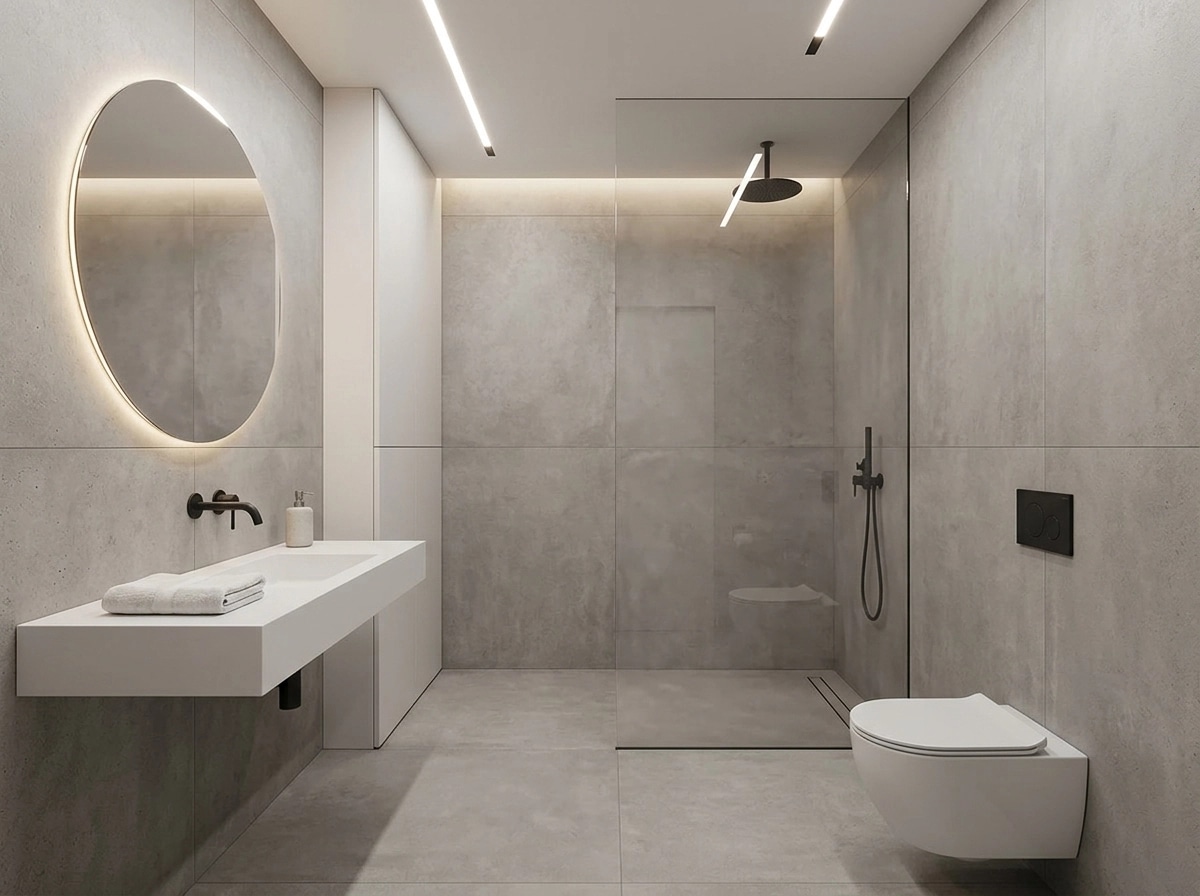 Minimalism Bathroom design — interior photo by GenRoom AI