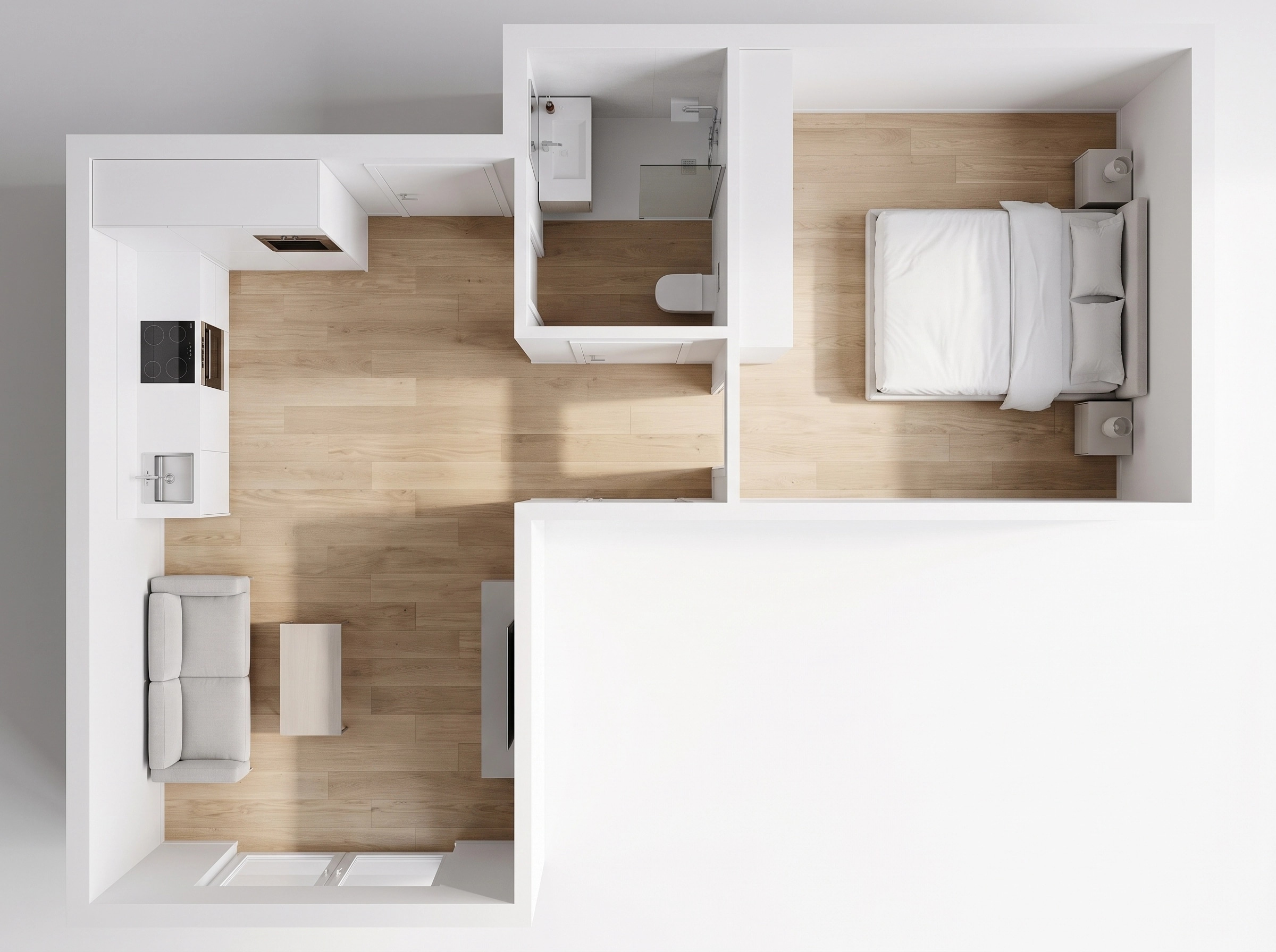 Interior design in Minimalism style — Living Room by GenRoom AI