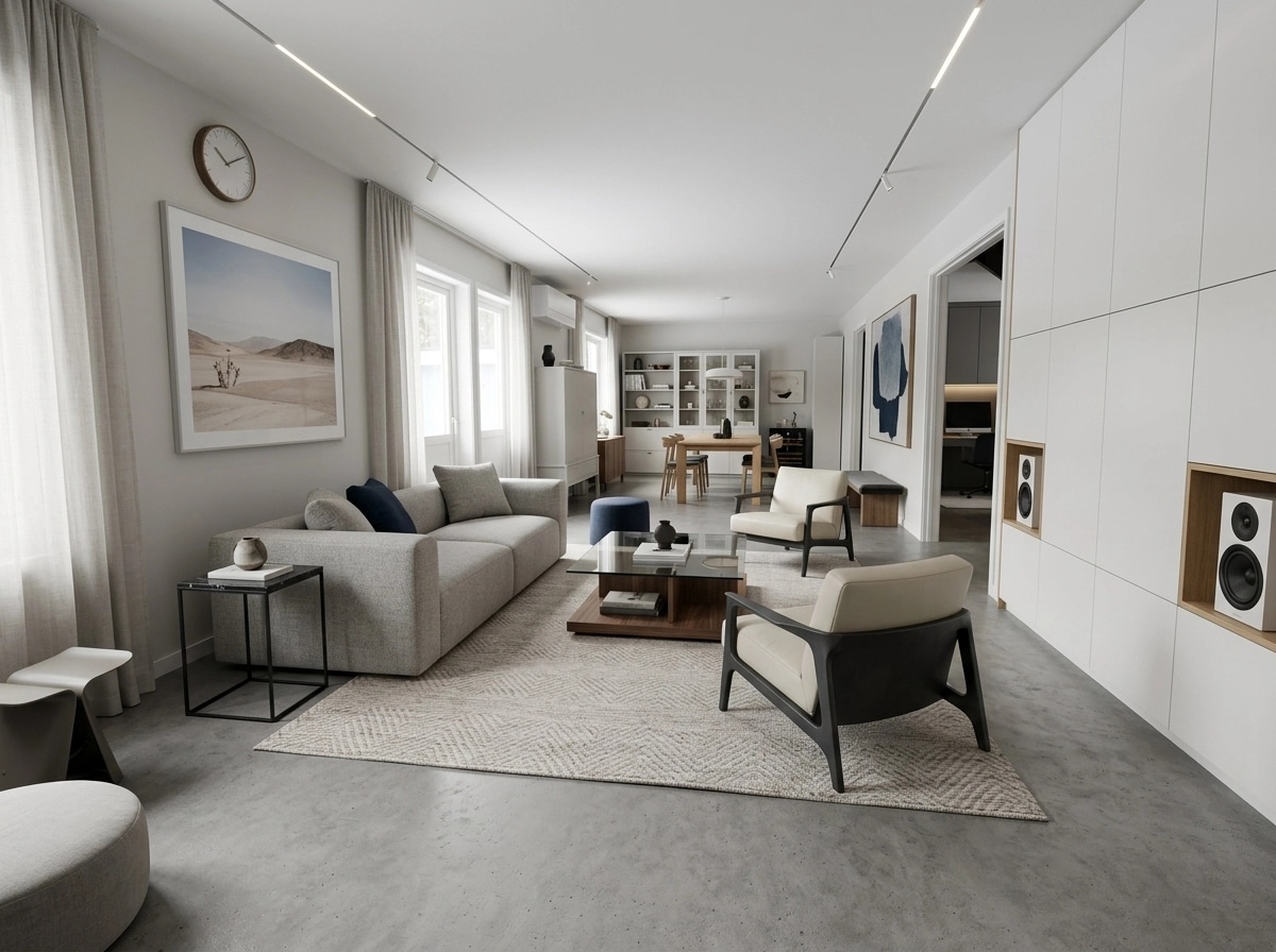 Interior design in Minimalism style — Living Room by GenRoom AI