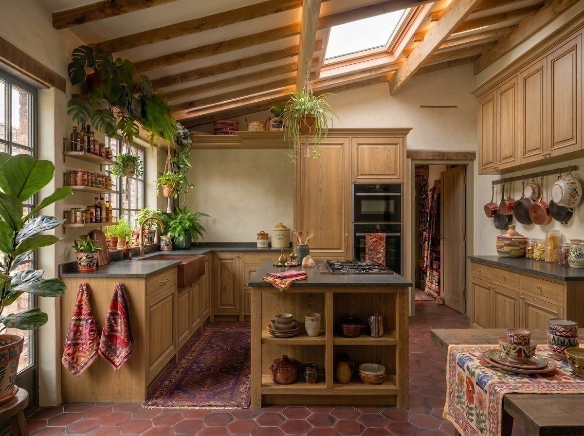 Kitchen interior in Biophilic style — photo by GenRoom AI