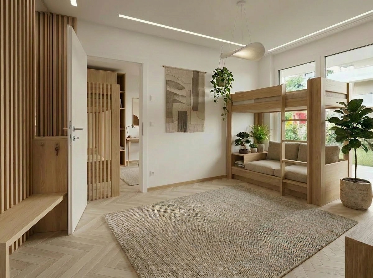 Japandi Bedroom design — interior photo by GenRoom AI