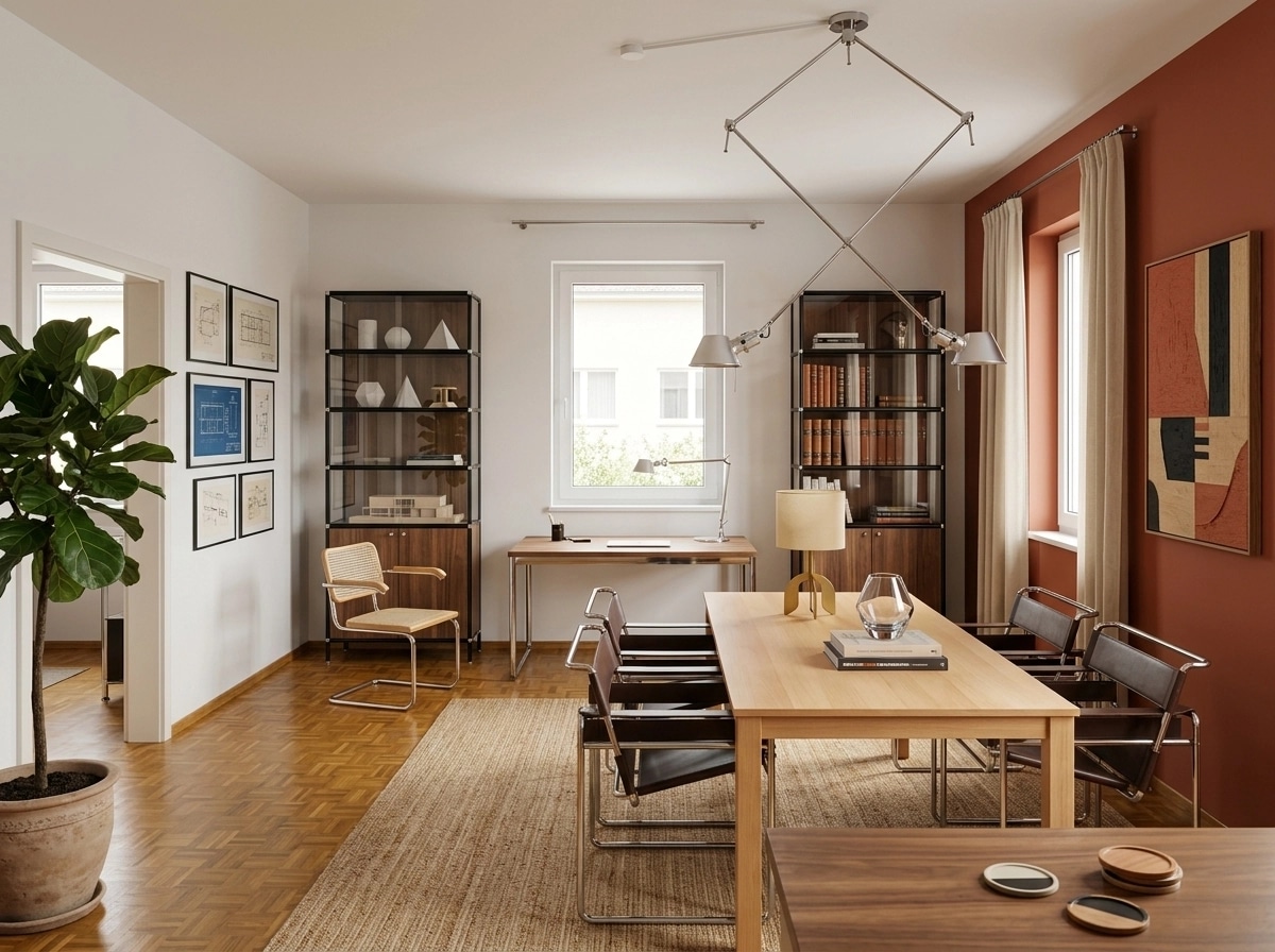 Interior design in Bauhaus style — dining_room by GenRoom AI
