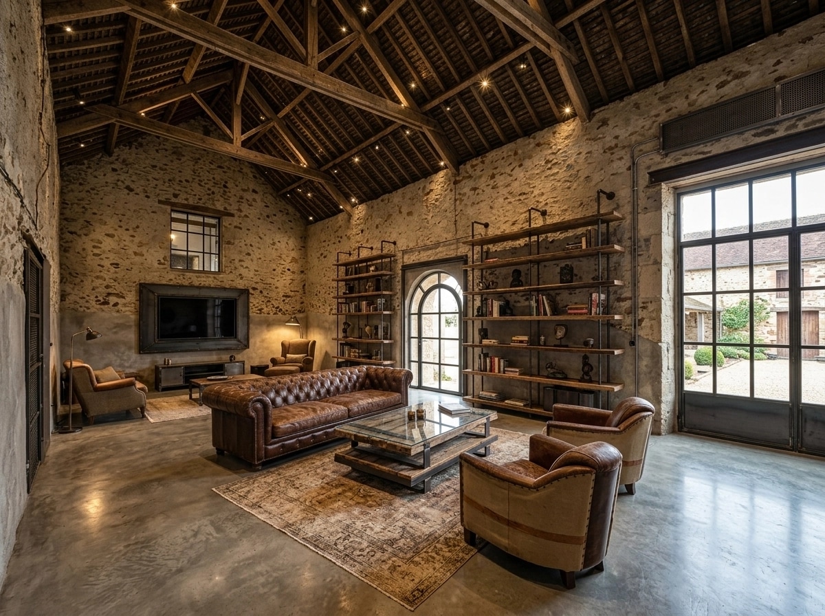 Interior design in Loft / Industrial style — Living Room by GenRoom AI