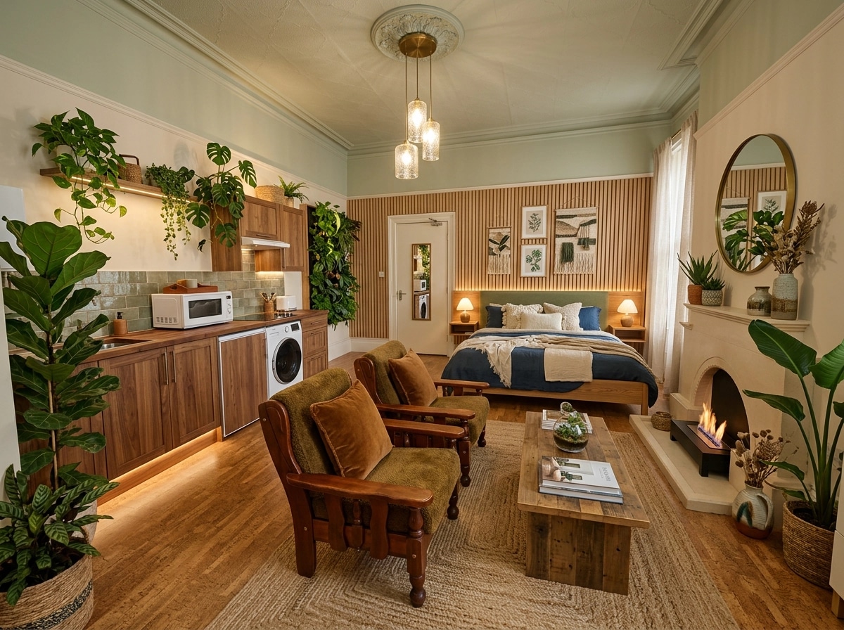 Interior design in Biophilic style — studio by GenRoom AI