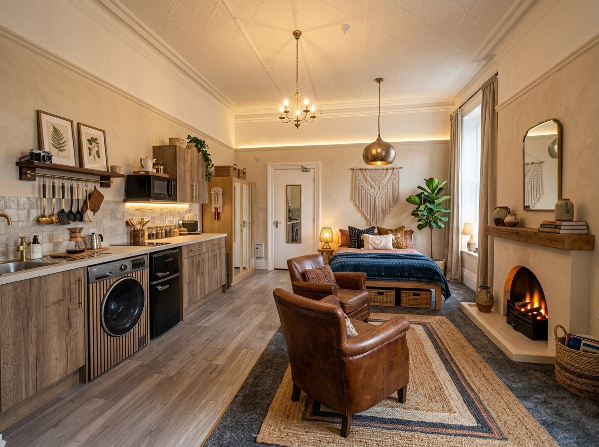 Design de interiores em estilo Bohemian — studio por GenRoom AI