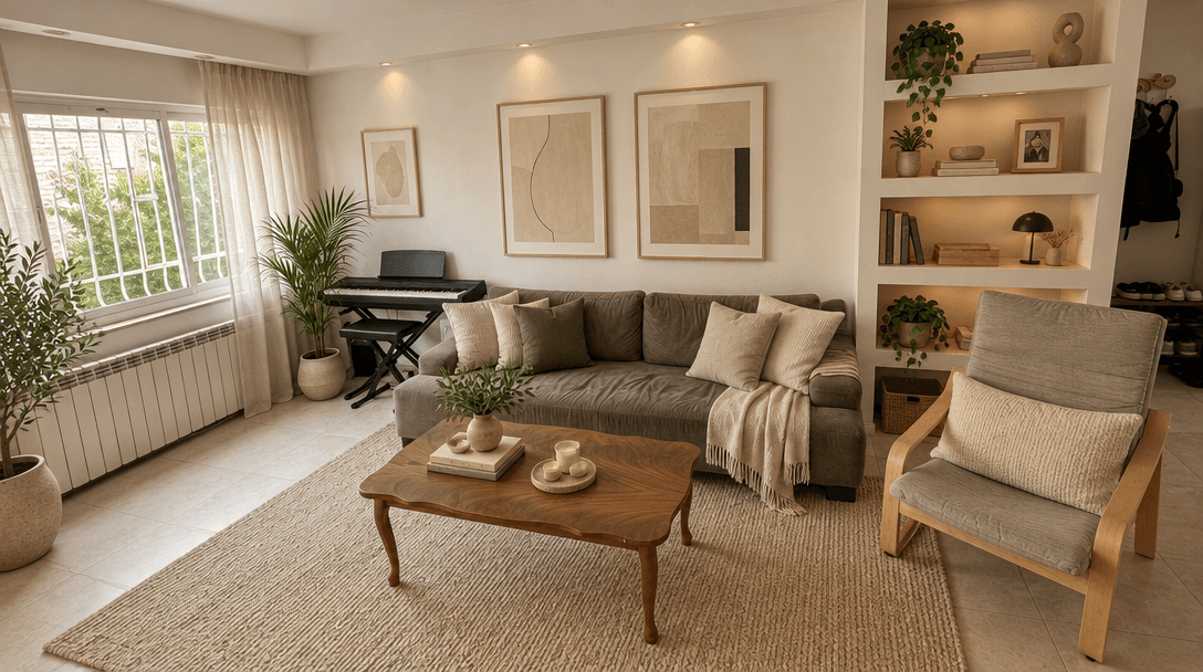Interiördesign i stilen Minimalism — Vardagsrum av GenRoom AI