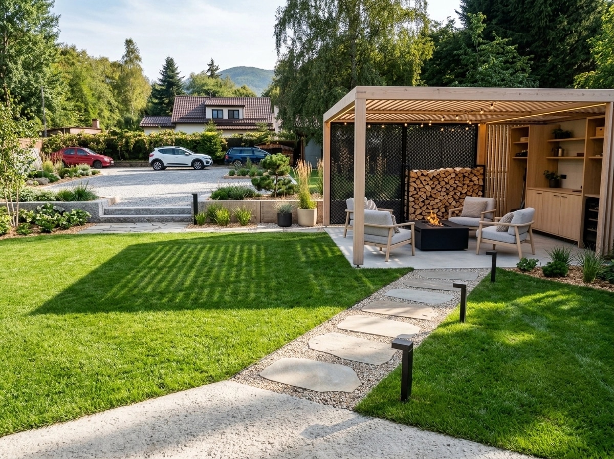Diseño paisajístico en estilo Scandinavian Garden — Jardín por GenRoom AI