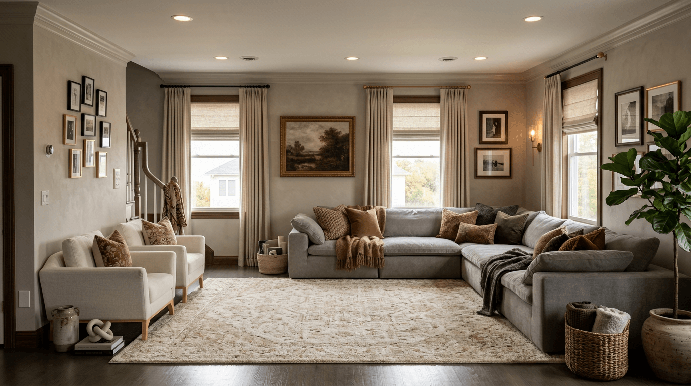 Contemporary ห้องนั่งเล่น design — interior photo by GenRoom AI