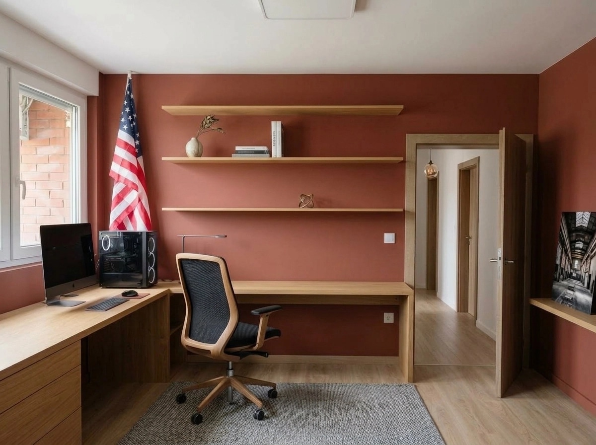 Interior design in Loft / Industrial style — home_office by GenRoom AI