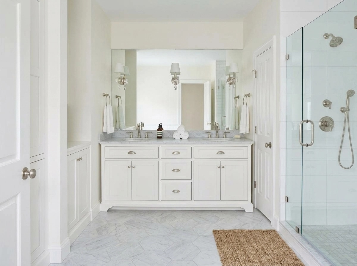 Interior design in Coastal / Hamptons style — Bathroom by GenRoom AI