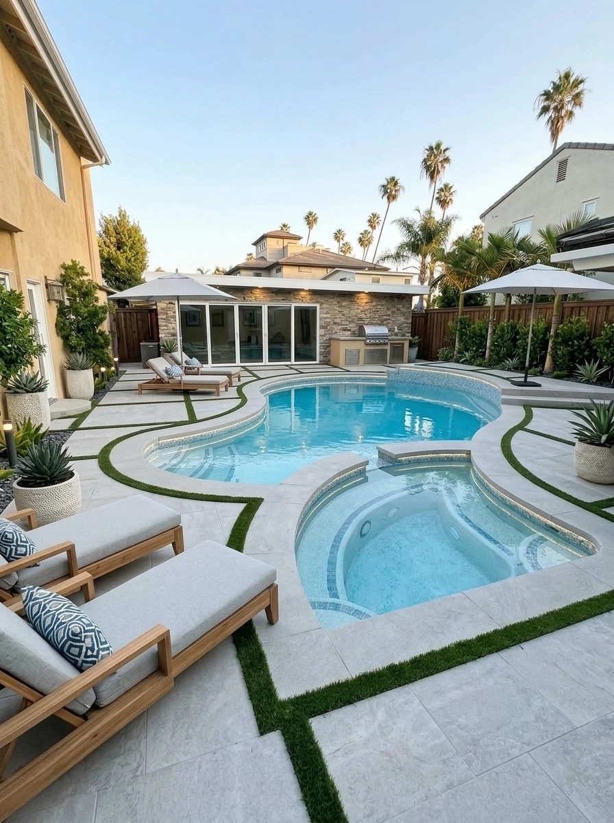 Design paysager en style Contemporary Yard — Jardin par GenRoom AI