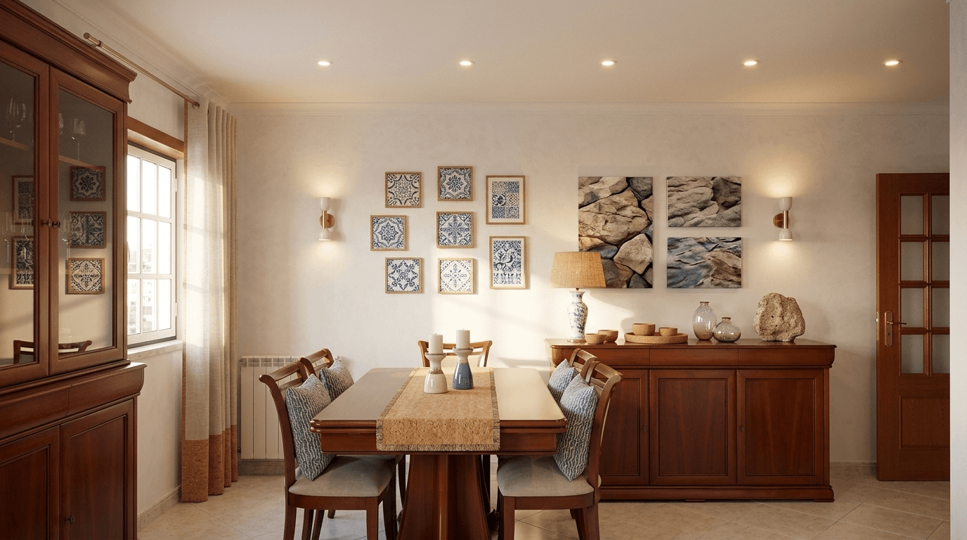 Interior design in Portuguese Modern style — dining_room by GenRoom AI