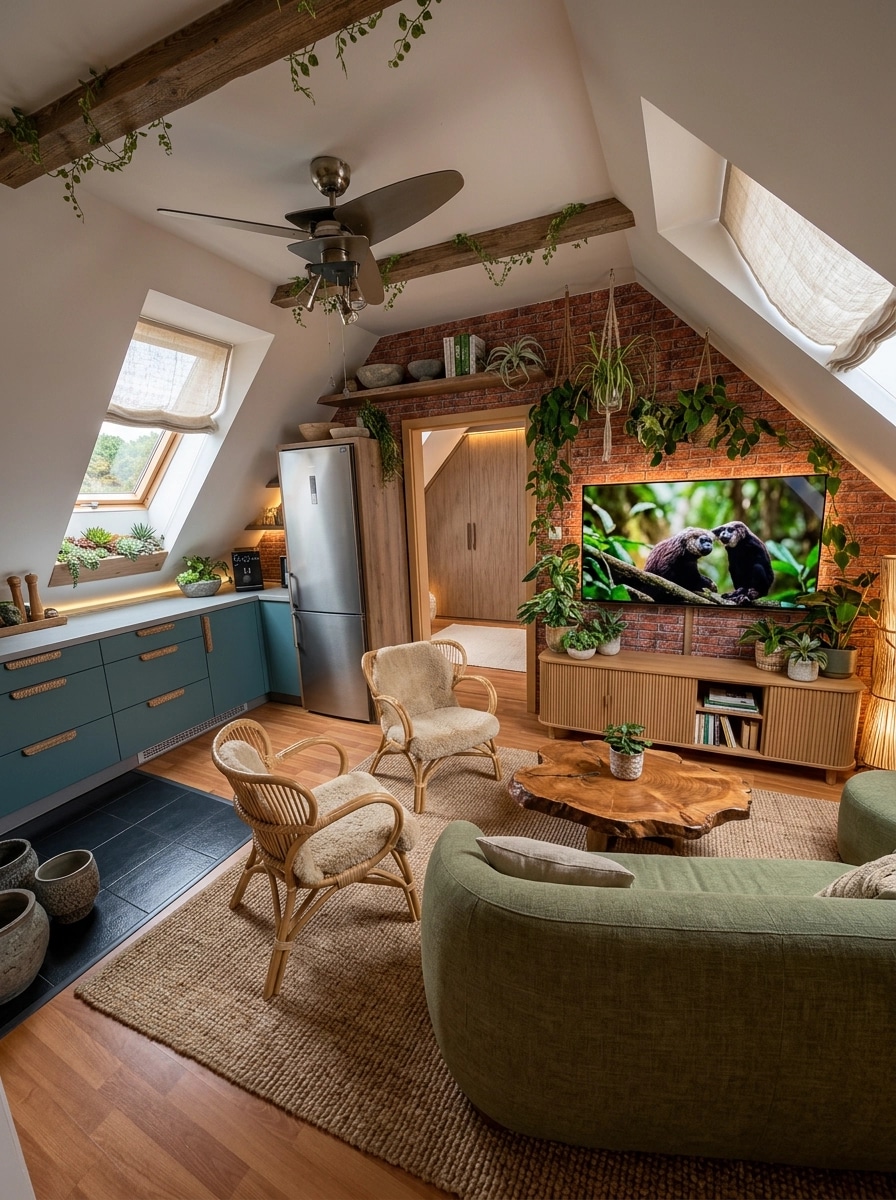 Interior design in Biophilic style — Living Room by GenRoom AI