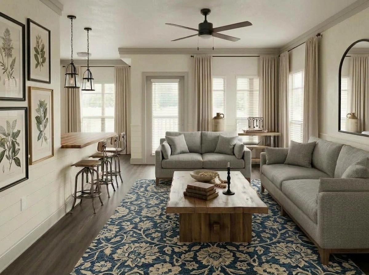 Modern Farmhouse Living Room design — interior photo by GenRoom AI