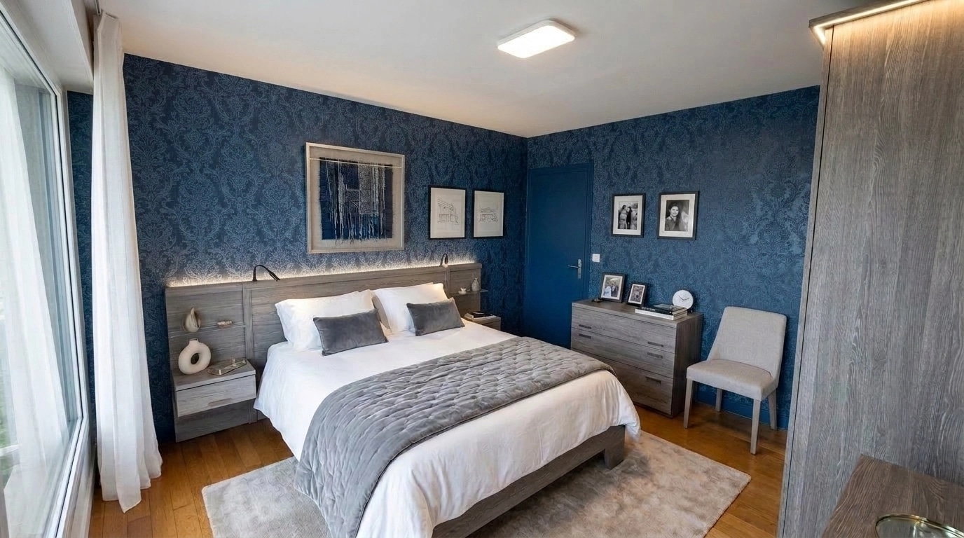 Contemporary Bedroom design — interior photo by GenRoom AI