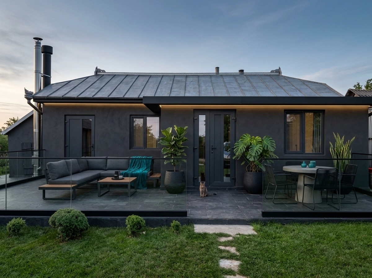 Design d'interni in stile Blacktec — terrace di GenRoom AI