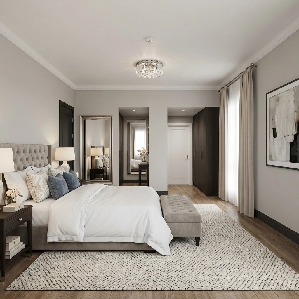 Transitional Bedroom design — interior photo by GenRoom AI