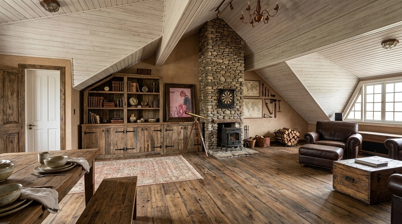 Interior design in Rustic style — attic by GenRoom AI